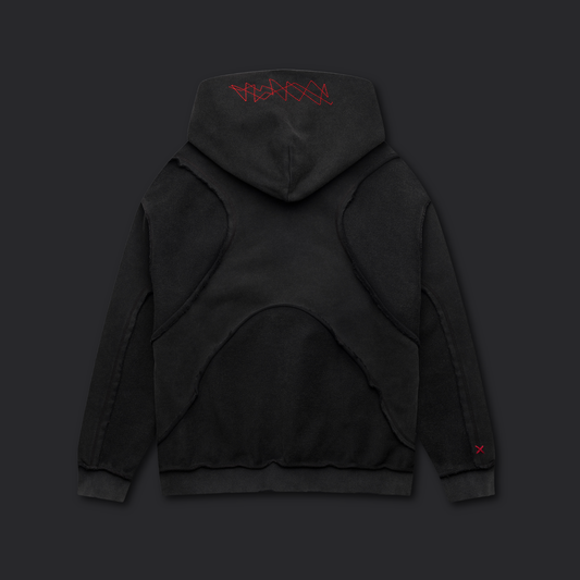 X_HOODIE / WASHED BLACK