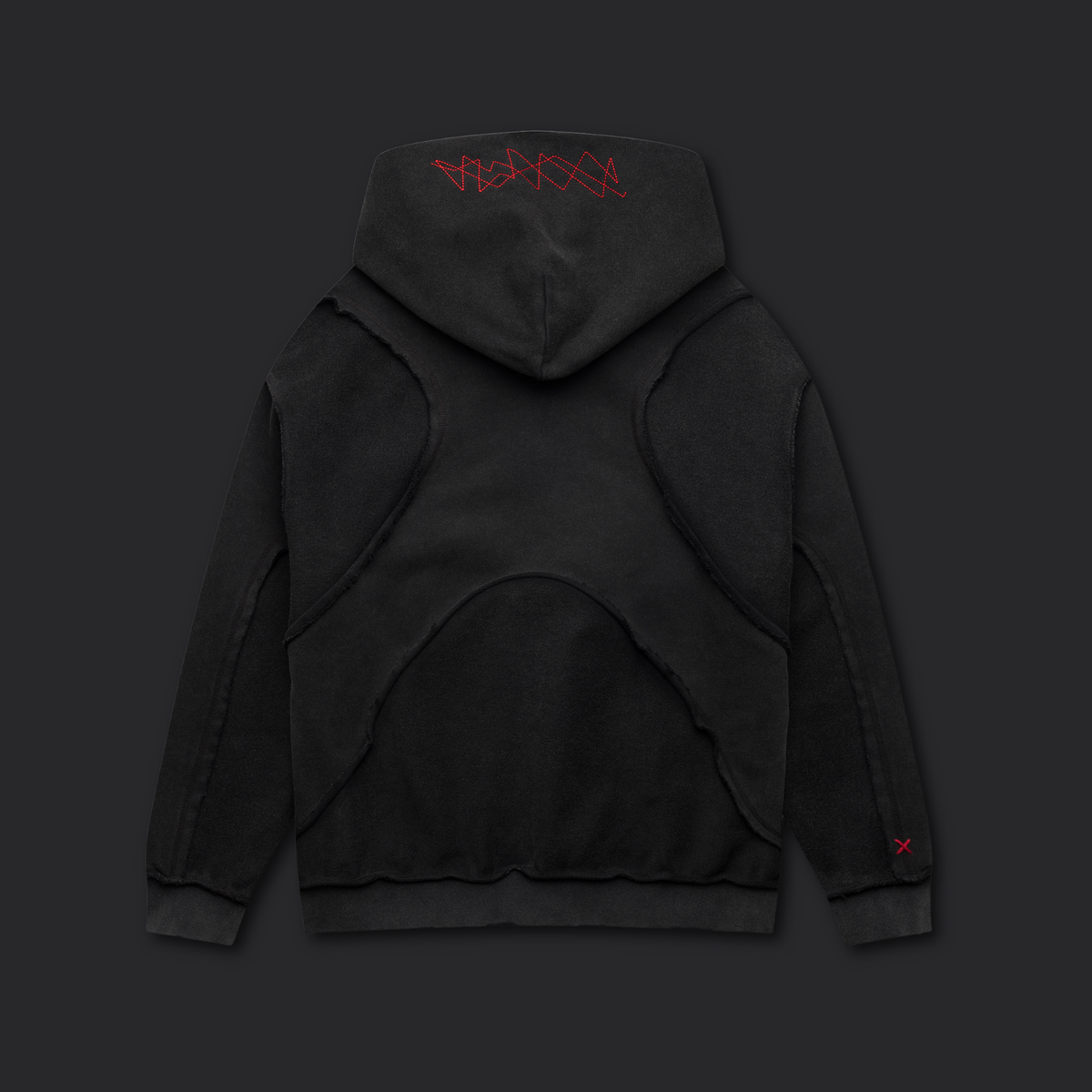 X_HOODIE / WASHED BLACK