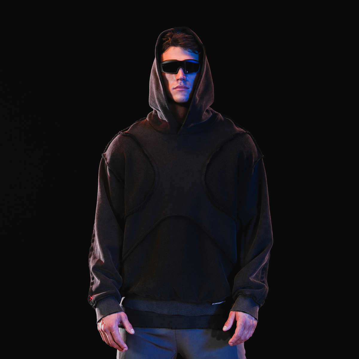 X_HOODIE / WASHED BLACK