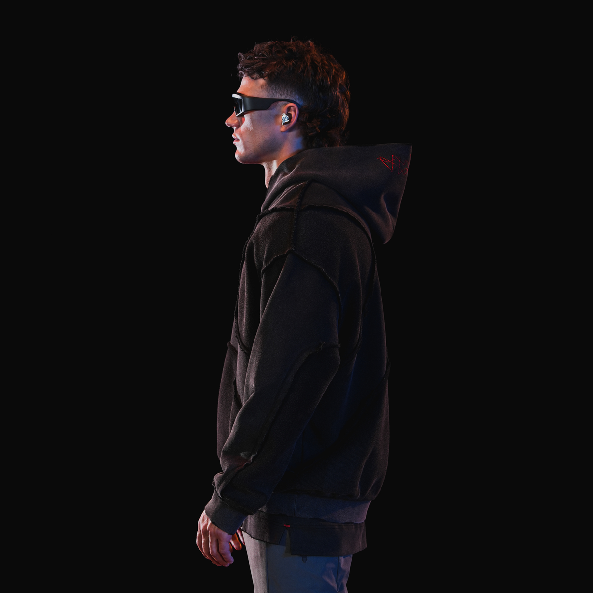 X_HOODIE / WASHED BLACK